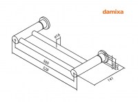 TOALLERO LAVABO DOBLE 50cm ORANGE DAMIXA